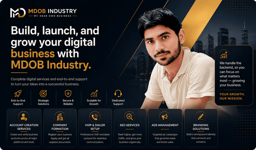 Build, launch, and grow your digital business with MDOB Industry