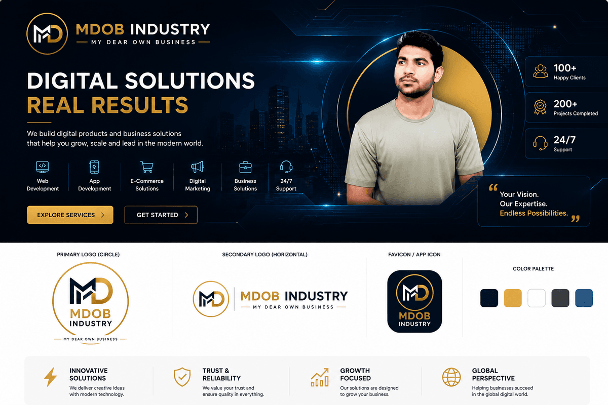 MDOB Industry services and brand banner
